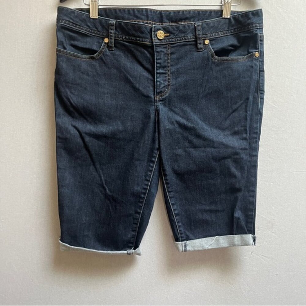 Tory Burch Bermuda Denim Cuffed Cutoffs Jean Shorts 32
